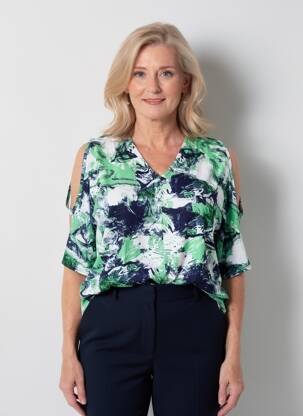 T-shirt manches 3/4 manches 3/4 vert MARBLE femme