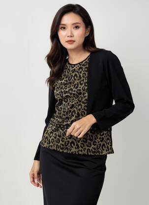 T-shirt manches 3/4 manches 3/4 noir NAYAT femme