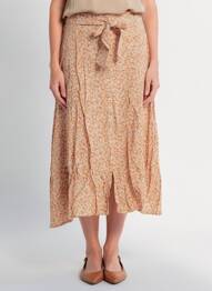 Jupe longue coupe droite orange ROSA FASHION femme