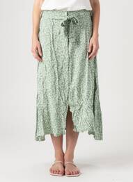 Jupe longue coupe droite vert ROSA FASHION femme