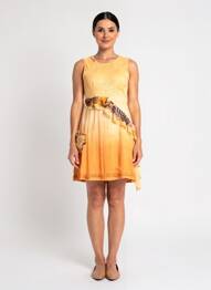Robe courte sans manche sans manche orange DY DESIGN femme