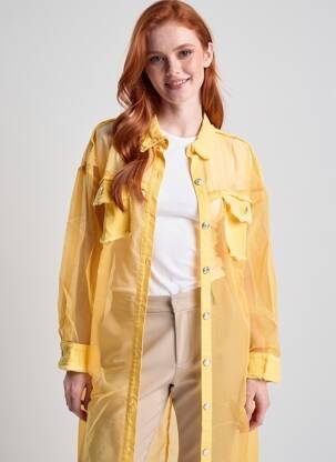Veste casual poches jaune BUBBLEE femme
