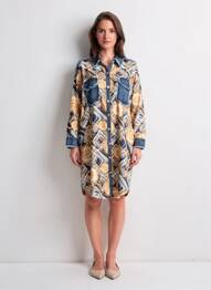 Robe mi-longue manches longues manches longues bleu BUBBLEE femme