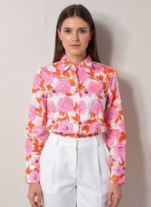 Chemisier imprimé fleurs manches longues rose HAWES & CURTIS femme