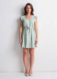Robe courte manches courtes manches courtes blanc R & F femme