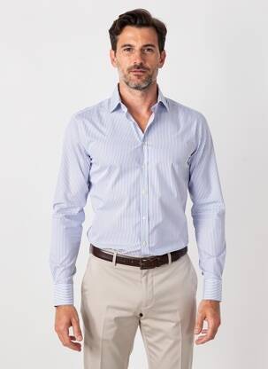 Chemise manches longues coupe cintrée bleu HAWES & CURTIS homme