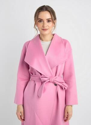 Manteau long coupe cintrée sans capuche rose LOLA CASADEMUNT femme