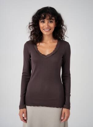 T-shirt manches longues manches longues marron FRALY femme
