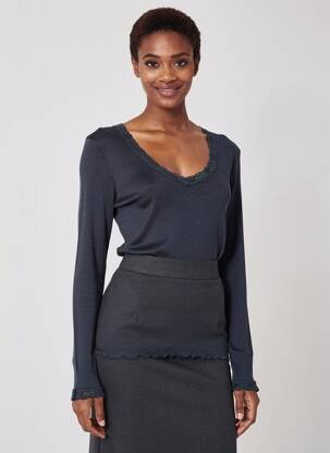 T-shirt manches longues manches longues bleu FRALY femme