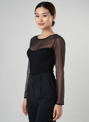 T-shirt manches longues manches longues noir FRALY femme