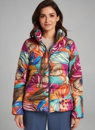 Doudoune manches longues sans capuche orange TINTA STYLE femme