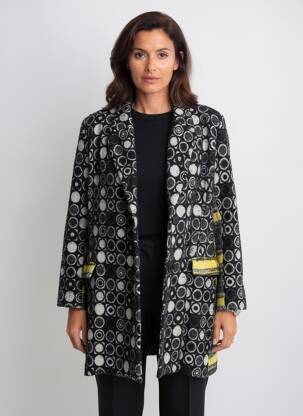 Manteau long coupe cintrée sans capuche noir DESIGUAL femme