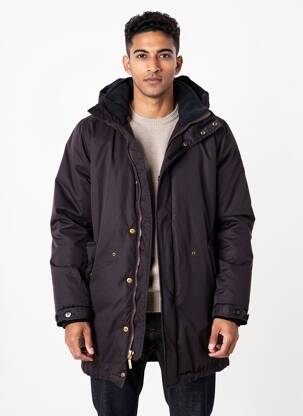 Parka manches longues a capuche noir SCOTCH & SODA homme