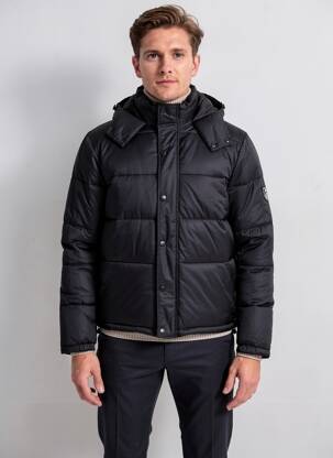 Doudoune manches longues a capuche noir ELEVEN PARIS homme