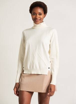 Pull col roulé beige ONE STEP femme