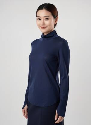 Pull col roulé bleu MOLLY BRACKEN femme