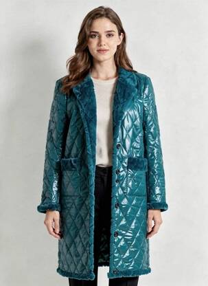 Doudoune manches longues sans capuche bleu DINA & DESS femme
