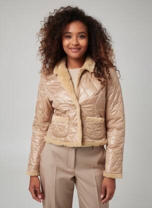 Doudoune manches longues sans capuche beige DINA & DESS femme