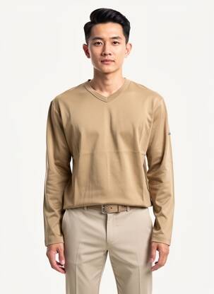T-shirt coupe cintrée manches longues beige BLEND OF AMERICA homme