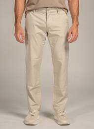 Pantalon chino tissage popeline taille normale beige LE TEMPS DES CERISES homme