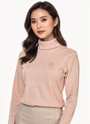 Pull col roulé coupe cintrée manches longues rose MAT DE MISAINE femme