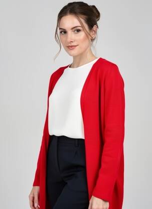 Gilet manches longues stretch rouge STREET ONE femme
