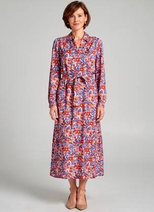 Robe longue manches longues manches longues rouge JULIE GUERLANDE femme