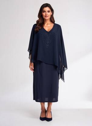 Robe mi-longue sans manche sans manche bleu UNICA PLUS femme