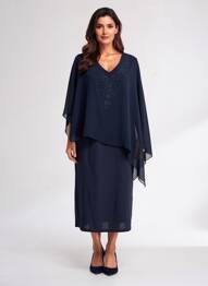 Robe mi-longue sans manche sans manche bleu UNICA PLUS femme
