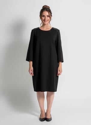 Robe mi-longue manches longues manches longues noir C'EST BEAU LA VIE femme