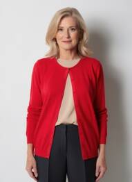Gilet manches longues coupe cintrée rouge JULIE GUERLANDE femme