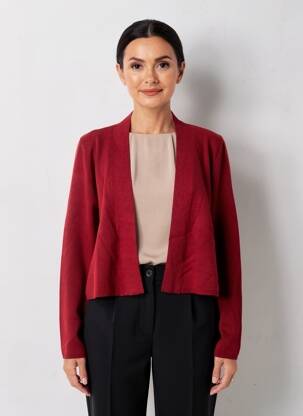 Gilet manches longues coupe cintrée rouge LA FIANCÉE femme