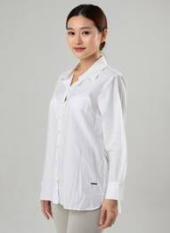 Chemisier coupe droite manches longues blanc AGATHE & LOUISE femme