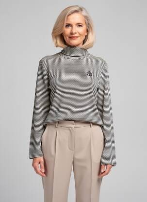 Pull col roulé coupe cintrée manches longues bleu MAT DE MISAINE femme