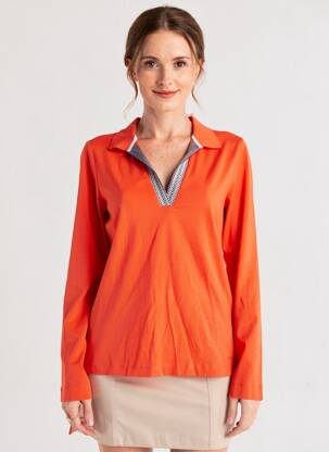 Polo manches longues manches longues orange SAINT JAMES femme