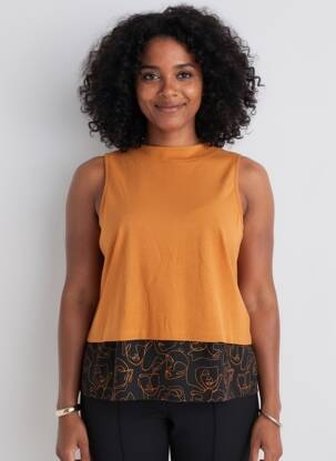 Top sans manche sans manche orange STREET ONE femme