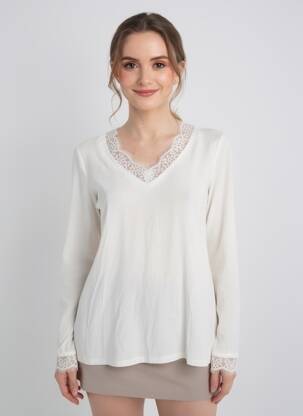 T-shirt manches longues manches longues beige BARILOCHE femme