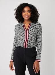 Blouse imprimé fantaisie manches longues noir STREET ONE femme