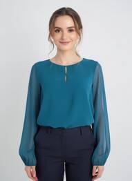 Blouse col rond manches longues bleu S.OLIVER femme