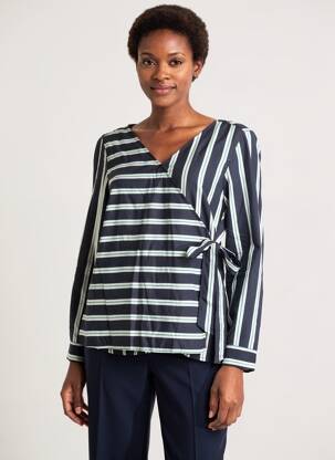 Chemisier coupe cintrée manches longues bleu CECIL femme