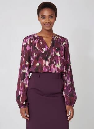 Blouse imprimé fantaisie manches longues violet STREET ONE femme
