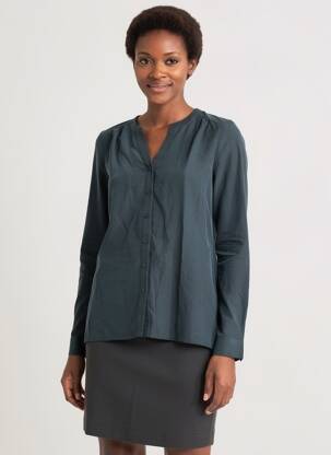 Chemisier coupe fluide manches longues bleu STREET ONE femme