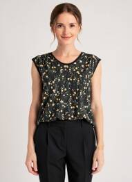 Top imprimé fantaisie manches courtes noir STREET ONE femme