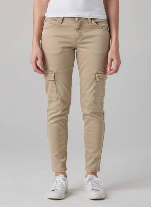 Pantalon cargo slim beige MUSTANG femme