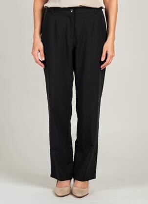 Pantalon droit fermeture zippée sous rabat boutonné noir GREGORY PAT femme