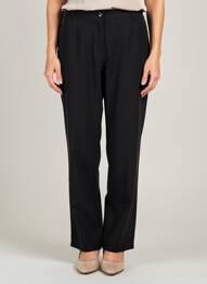 Pantalon droit fermeture zippée sous rabat boutonné noir GREGORY PAT femme