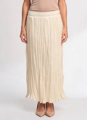 Jupe longue coupe fluide beige CULTURE femme