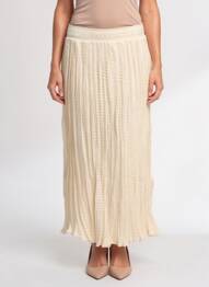 Jupe longue coupe fluide beige CULTURE femme