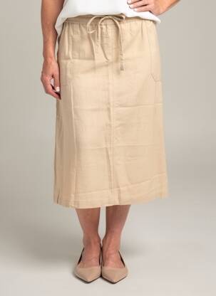 Jupe mi-longue coupe droite beige JENSEN femme