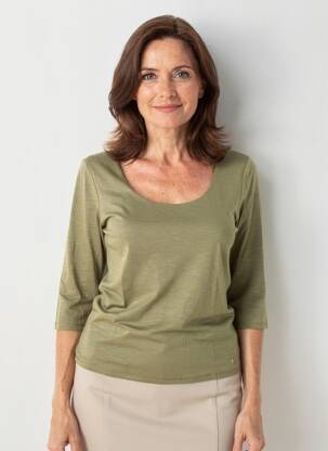 T-shirt manches 3/4 manches 3/4 vert MARBLE femme